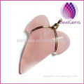 Natural rose quartz angel wing shaped personalized pendants